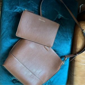 Calvin Klein leather shoulder bag with the inside pouch